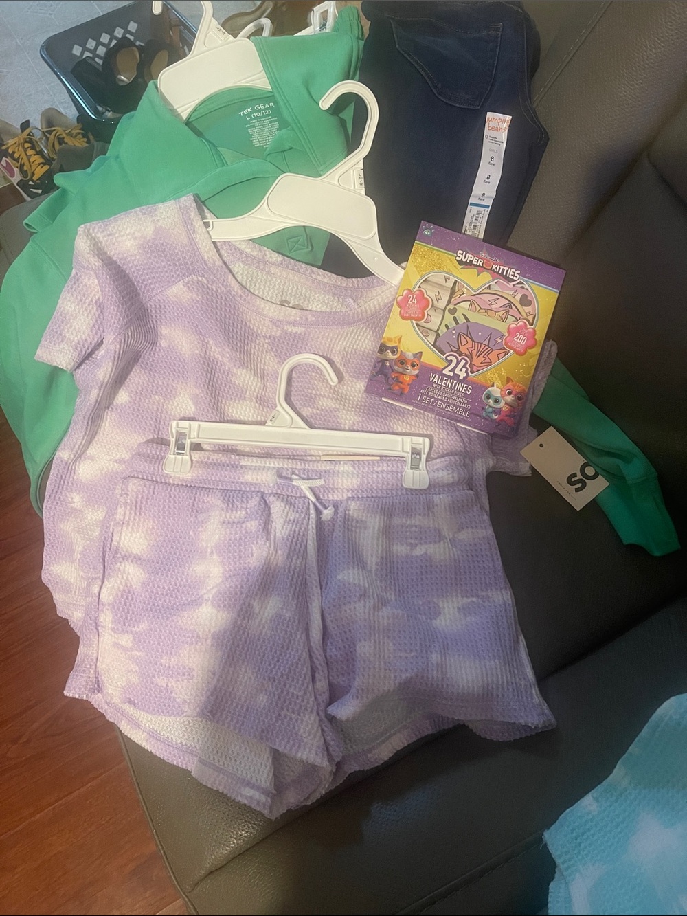 Cat & Jack Lilac Tie-Dye Short Sleeve Pajama Set
